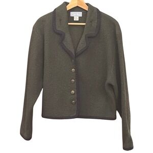 Vintage Ciel Bleu Wool Cardigan Dark Academia Grandmacore Cottagecore Preppy